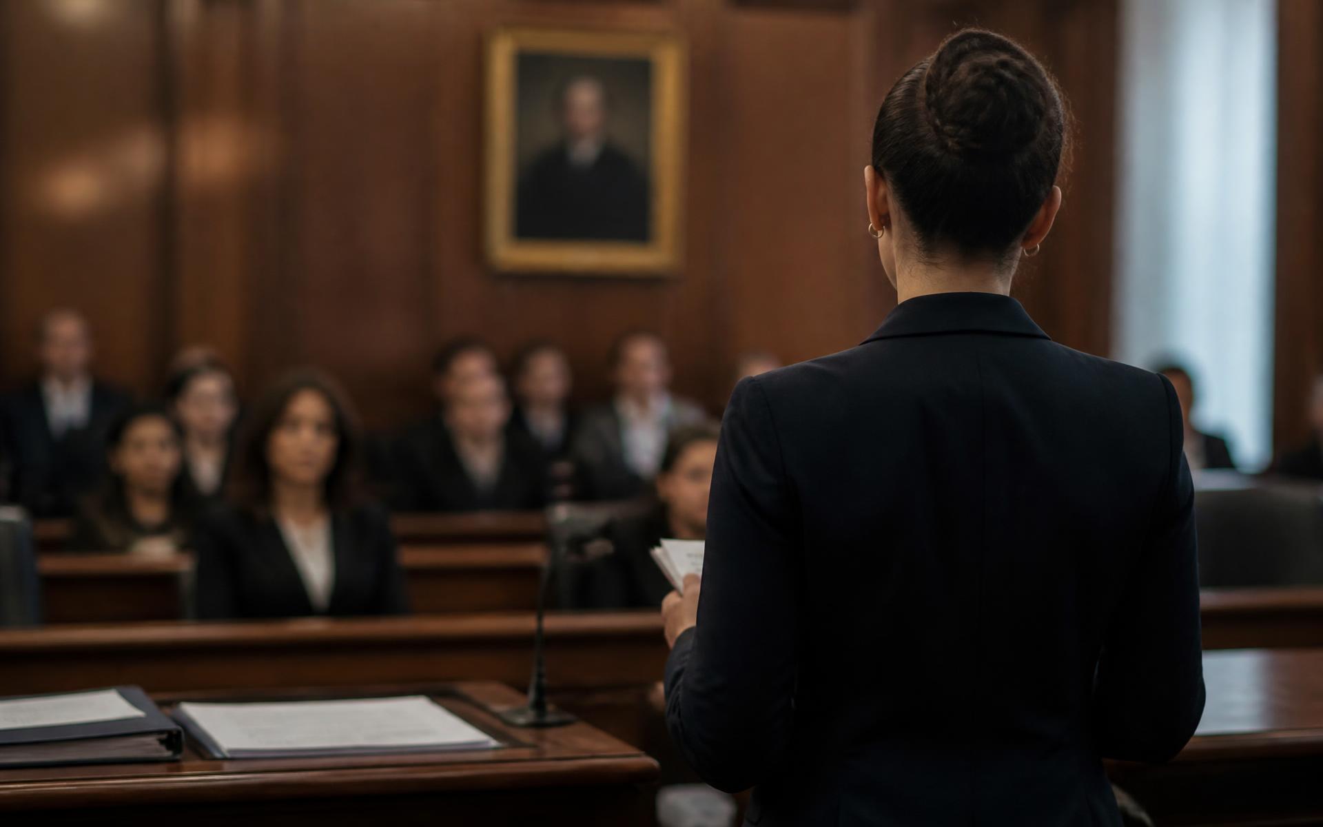 Attorney addressing the court during a hearing